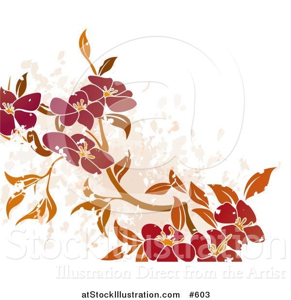 Vector Illustration of a Floral Grunge Background