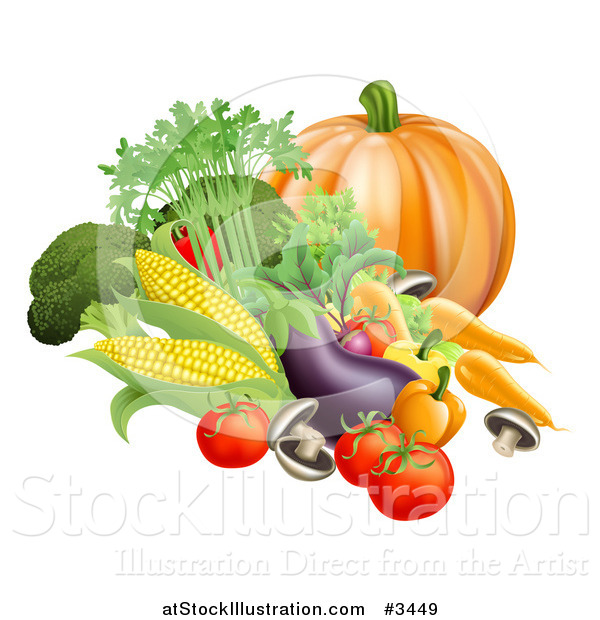 Vector Illustration of a Fresh Harvest Vegetables by ...