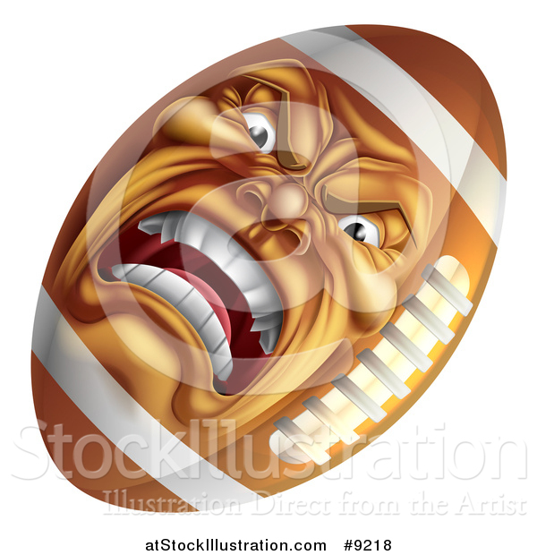 Vector Illustration of a Furious American Football Character Mascot