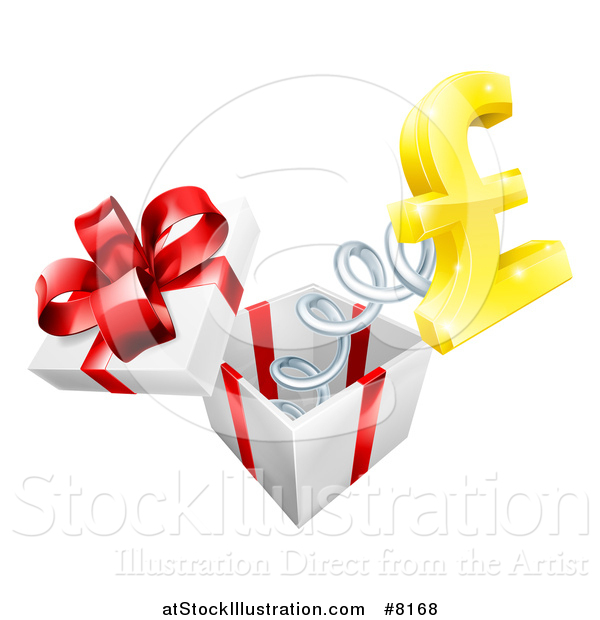 Vector Illustration of a Gift Box with a Lira Currency Symbol Springing out