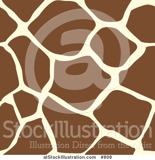 Vector Illustration of a Giraffe Animal Print Background with Brown and Tan Patterns