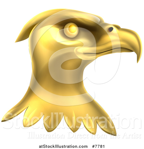 Vector Illustration of a Gold Bald Eagle Head