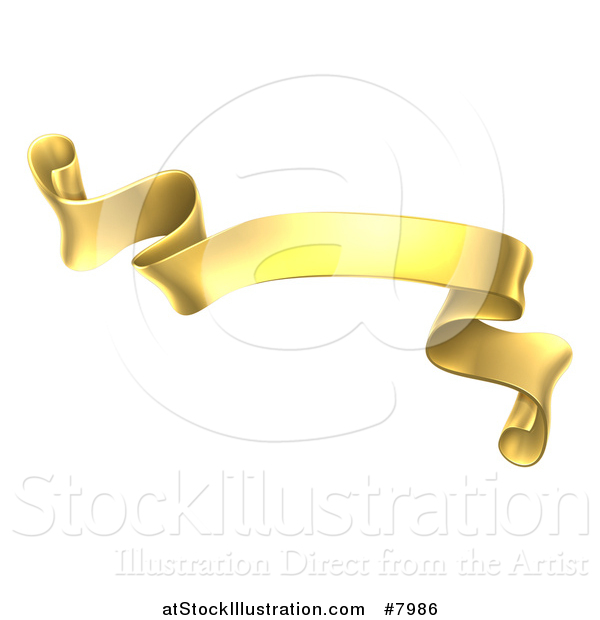 Vector Illustration of a Gold Scroll Ribbon Banner