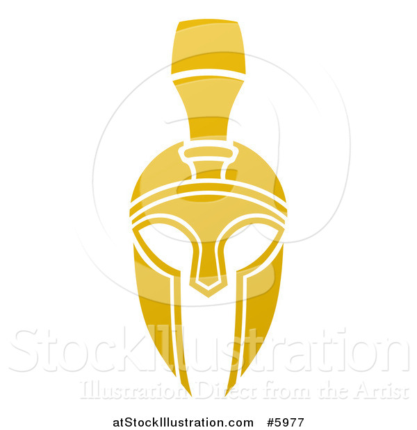 Vector Illustration of a Gold Spartan Trojan Helmet