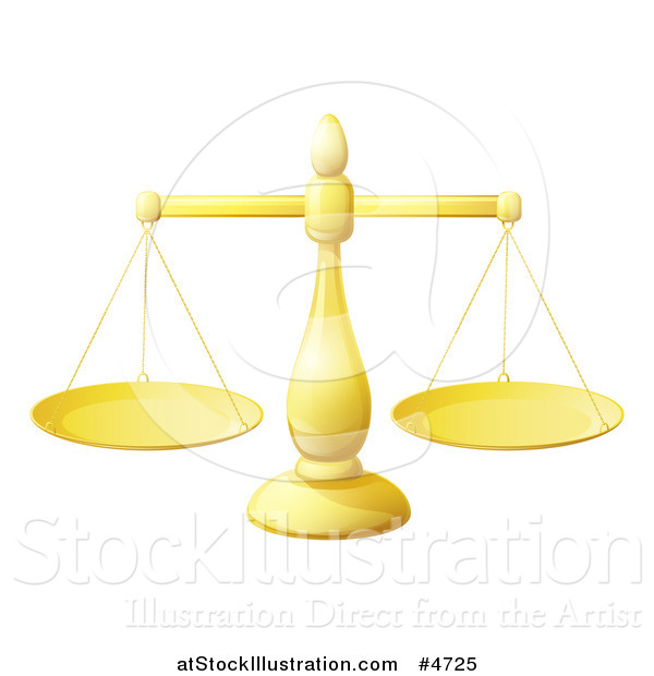 Vector Illustration of a Golden Scales