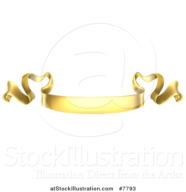 Vector Illustration of a Golden Scroll Ribbon Banner