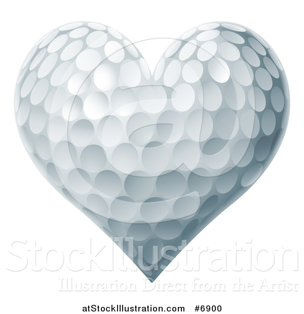 Vector Illustration of a Golf Ball Textured Heart