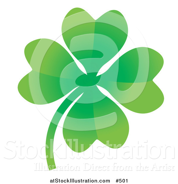 Vector Illustration of a Good Luck Four Leaf Clover