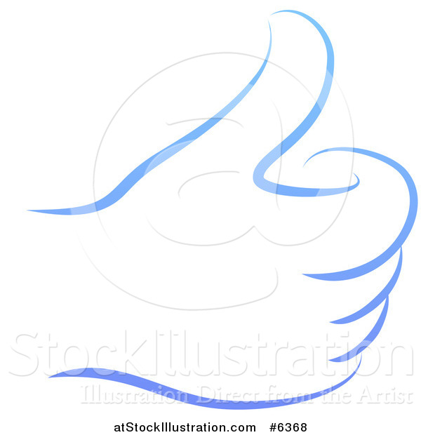 Vector Illustration of a Gradient Blue Hand Giving a Thumb up