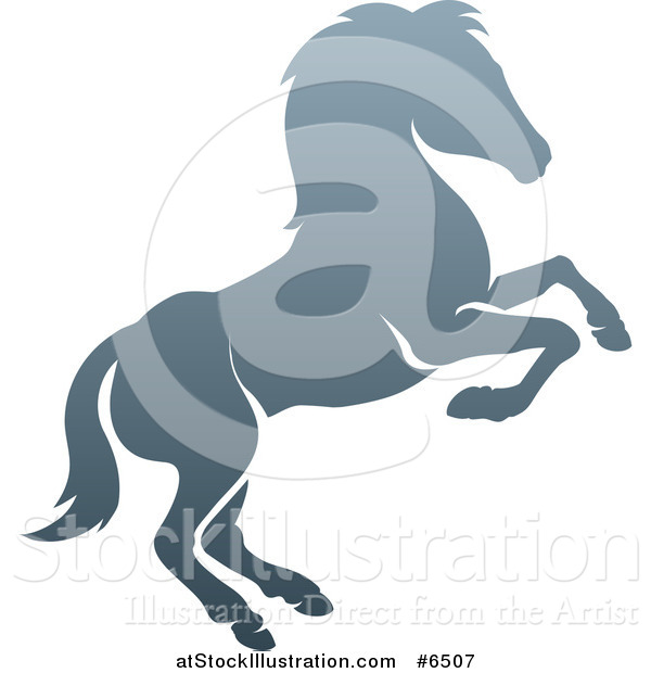 Vector Illustration of a Gradient Gray Rearing Horse