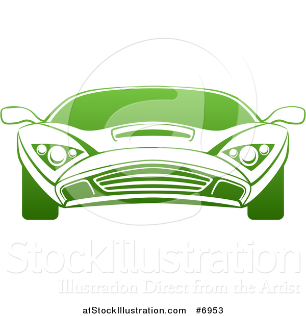 Vector Illustration of a Gradient Green Sports Car