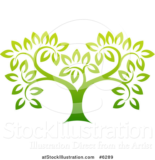 Vector Illustration of a Gradient Green Tree