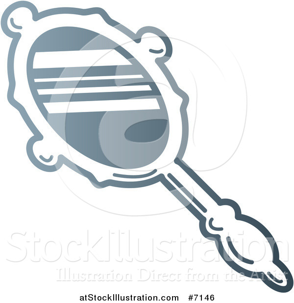 Vector Illustration of a Gradient Hand Mirror