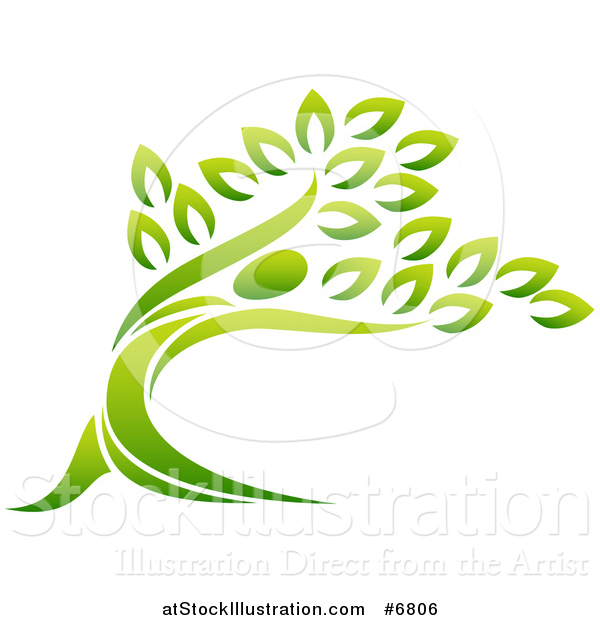 Vector Illustration of a Gradient Leaning Person Tree