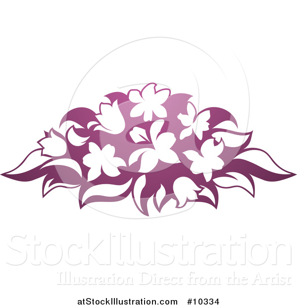 Vector Illustration of a Gradient Purple Flower Bouquet