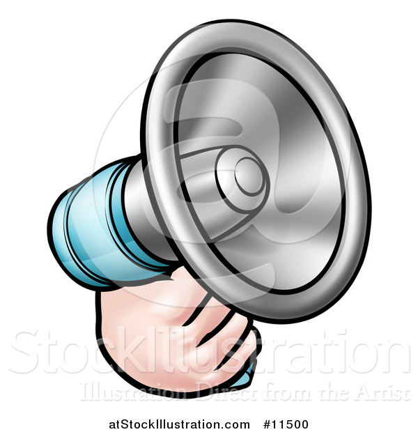 Vector Illustration of a Hand Holding a Megaphone