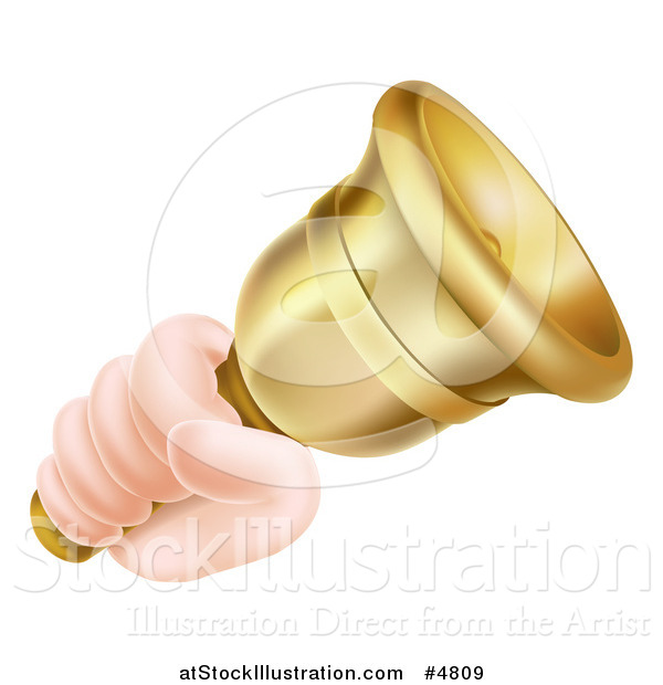 Vector Illustration of a Hand Ringing a Service Bell