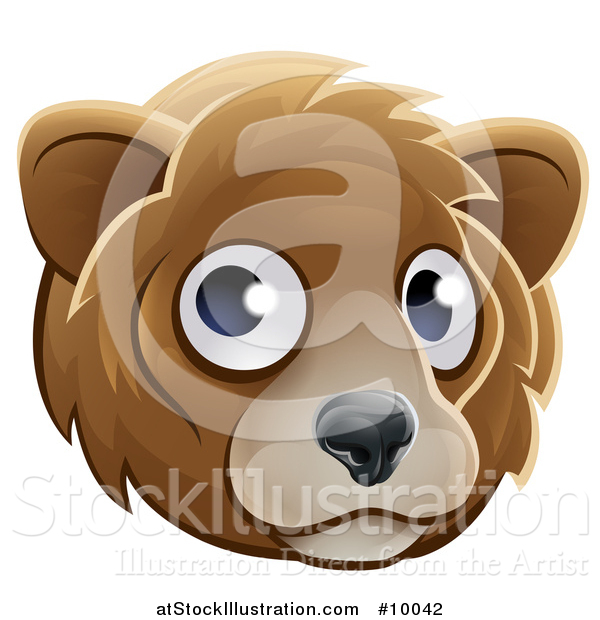 Vector Illustration of a Happy Bear Face Avatar