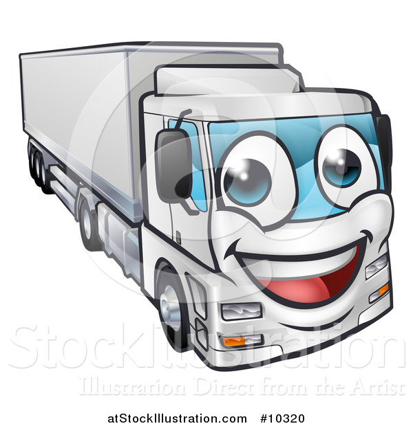 Vector Illustration of a Happy Big Rig Lorry Truck Mascot