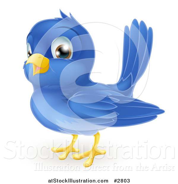 Vector Illustration of a Happy Bluebird