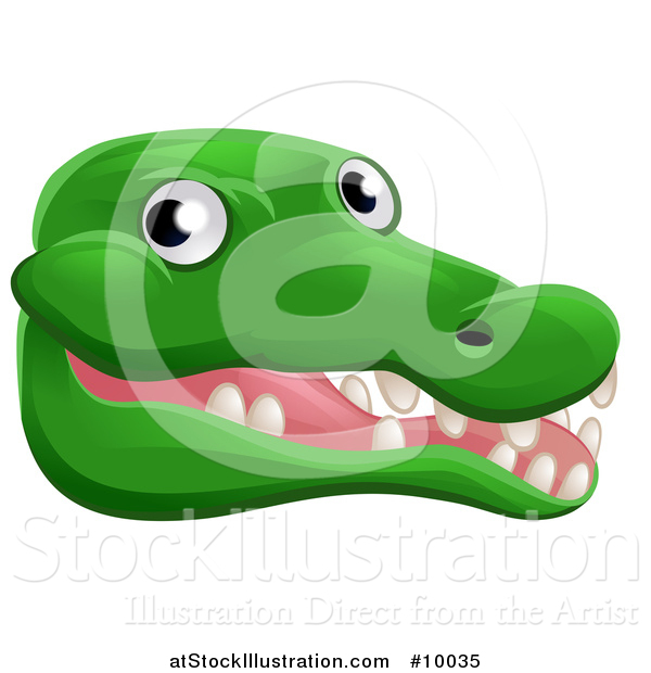 Vector Illustration of a Happy Crocodile Face Avatar
