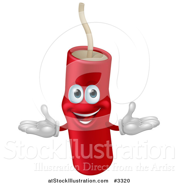 Vector Illustration of a Happy Dynamite Mascot Smiling