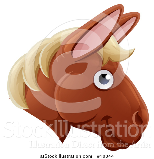Vector Illustration of a Happy Horse Face Avatar