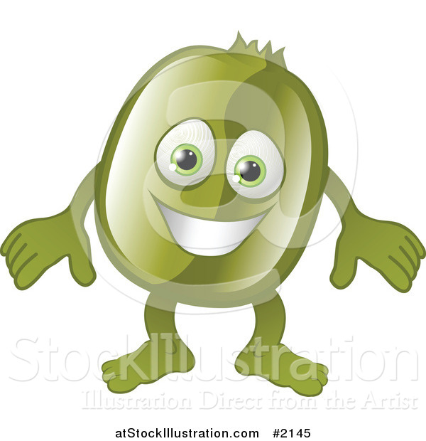 Vector Illustration of a Happy Kiwi Character Smiling