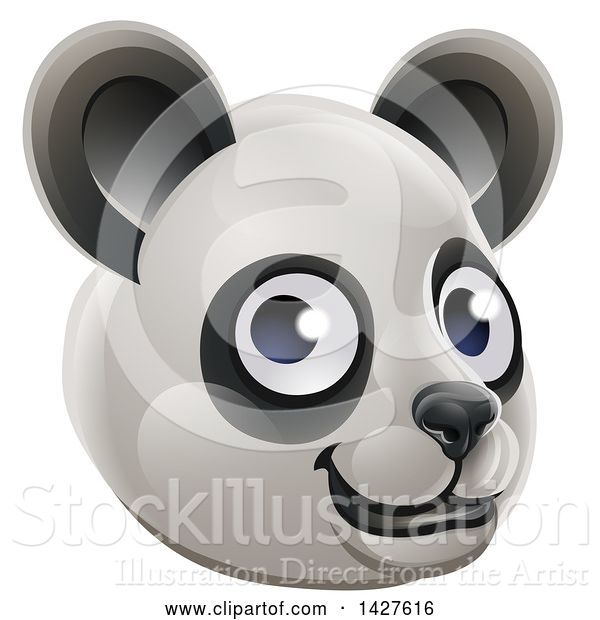 Vector Illustration of a Happy Panda Face Avatar