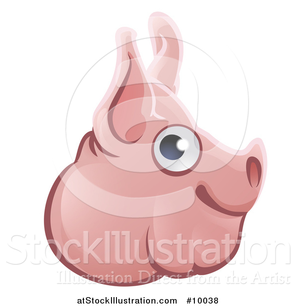 Vector Illustration of a Happy Pig Face Avatar