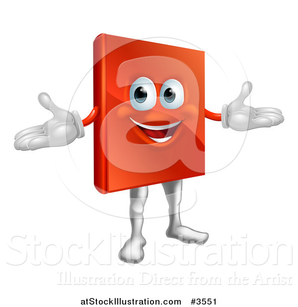 Vector Illustration of a Happy Red Book Mascot