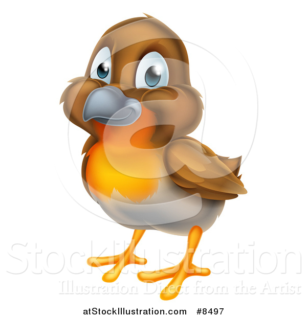 Vector Illustration of a Happy Robin Bird