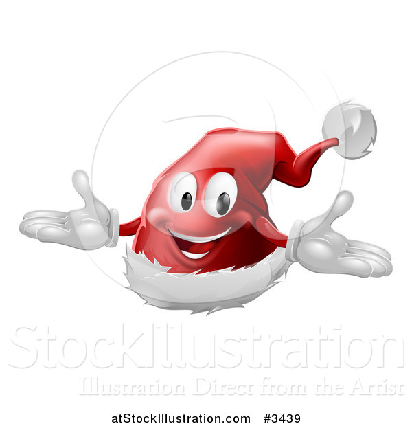 Vector Illustration of a Happy Smiling Christmas Santa Hat Mascot