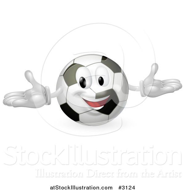 Vector Illustration of a Happy Soccer Ball Mascot