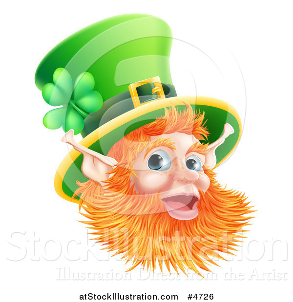 Vector Illustration of a Happy St Patricks Day Leprechaun Wearing a Top Hat