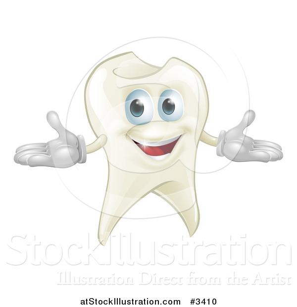 Vector Illustration of a Happy Tooth Mascot