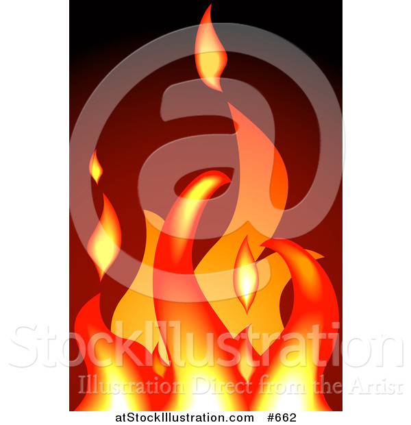 Vector Illustration of a Hot Flames in a Fire