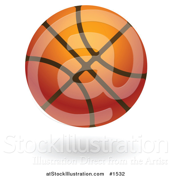 Vector Illustration of a Hovering Leather Basketball