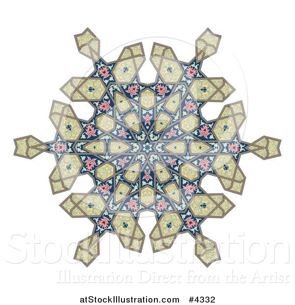 Vector Illustration of a Kaleidoscope Arabic Floral Pattern