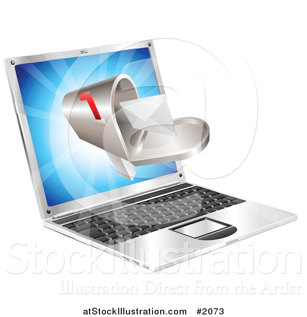 Vector Illustration of a Laptop Screen with a Mailbox and Message