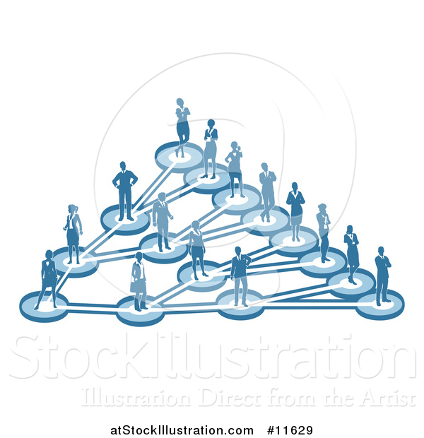 Vector Illustration of a Linking Diagram of Networked Business People