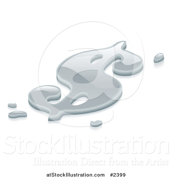 Vector Illustration of a Liquid Silver Metal Dollar USD Symbo