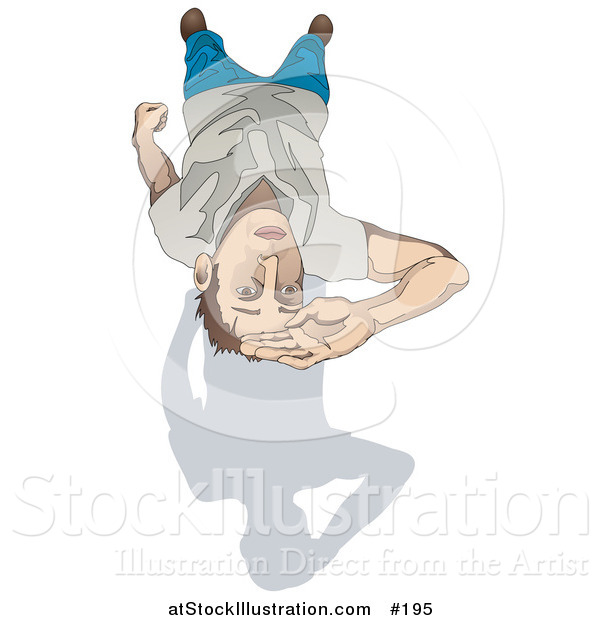 Vector Illustration of a Man Looking Upwards