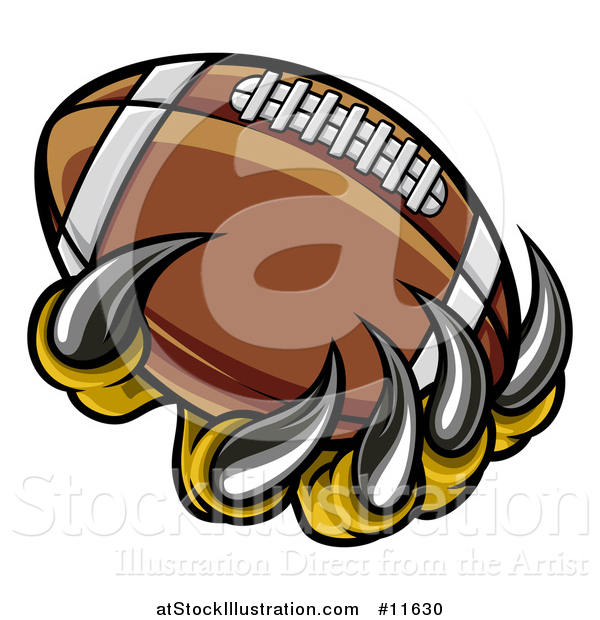 Vector Illustration of a Monster or Eagle Claws Holding a Football