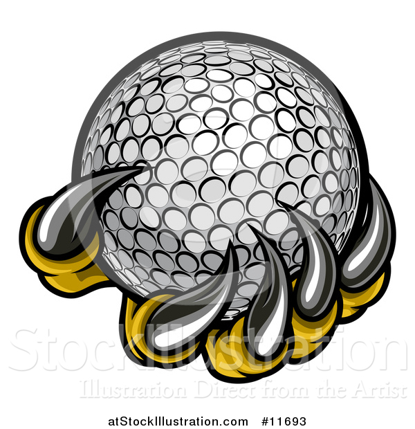 Vector Illustration of a Monster or Eagle Claws Holding a Golf Ball
