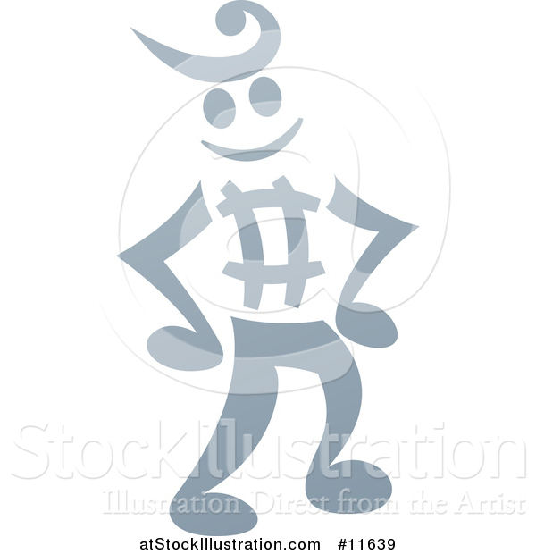 Vector Illustration of a Music Note Man Mascot Standing with Hands on His Hips