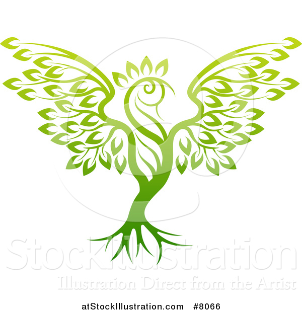 Vector Illustration of a Phoenix Bird Tree
