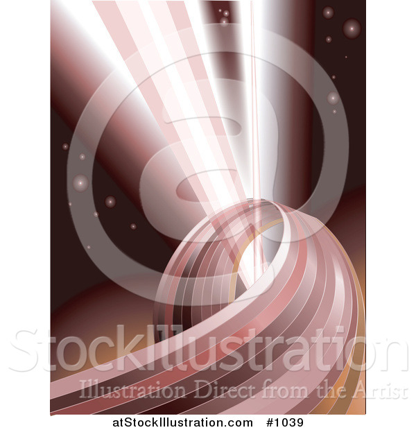 Vector Illustration of a Pink Toned Warping Rainbow