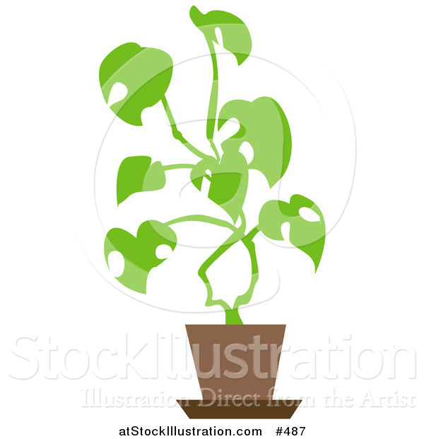 Vector Illustration of a Potted House Plant