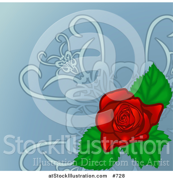 Vector Illustration of a Pretty Red Rose Background